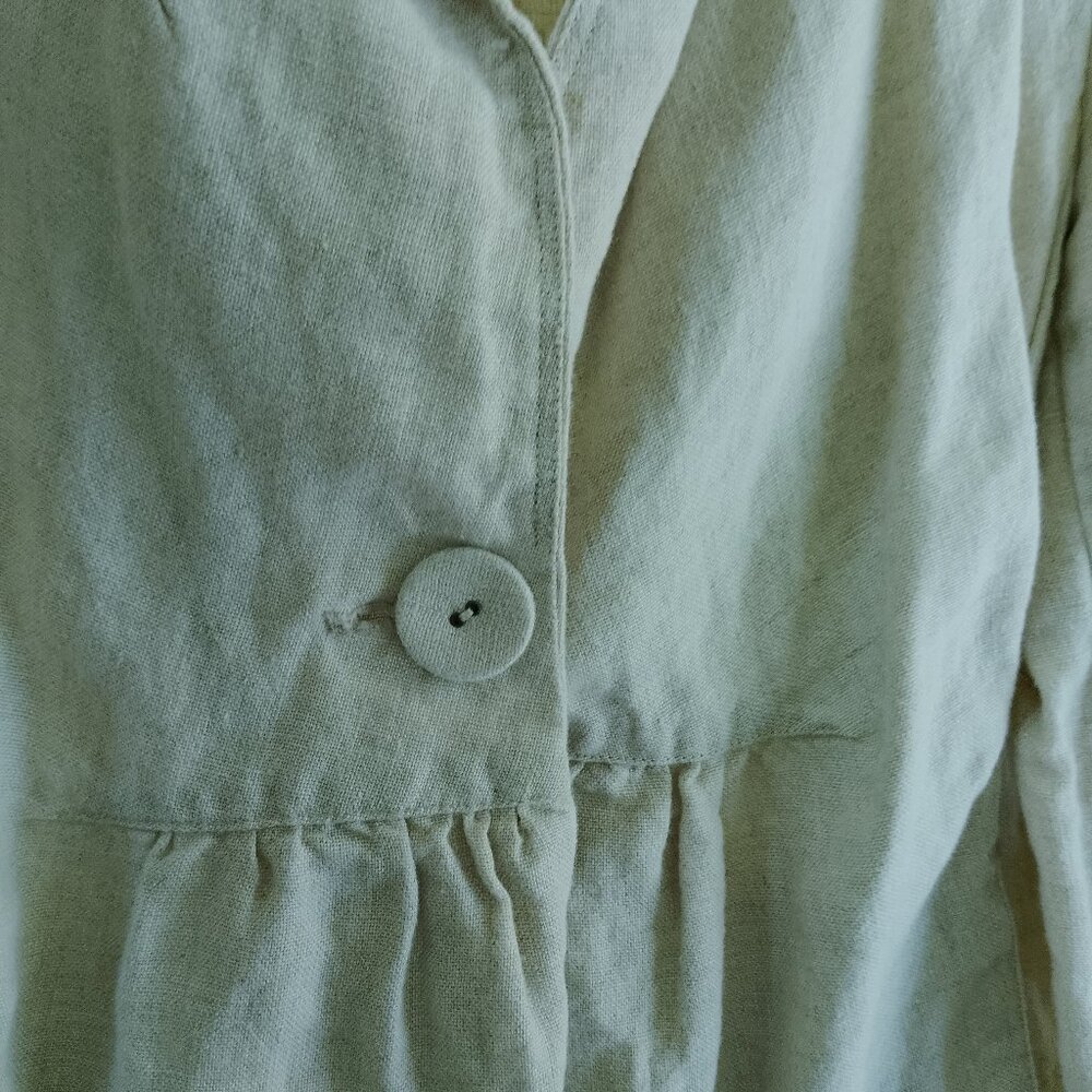 100% Linen Jacket Y2K Cottagecore Natural Fabric Capsule Academia - Picture 11 of 11
